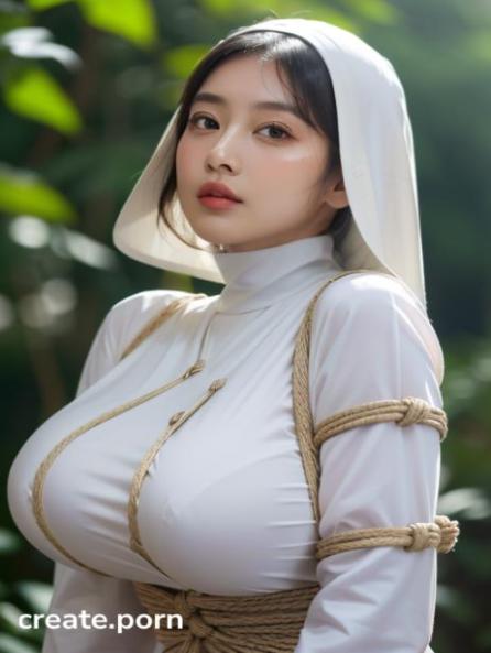 Shibari, nun outfit, detailed outfit AI Porn