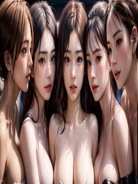 Harem, girls, Photo of beautiful Japanese idols in Shibuya AI Porn