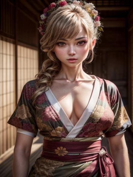 Kimono, short sleeves AI Porn