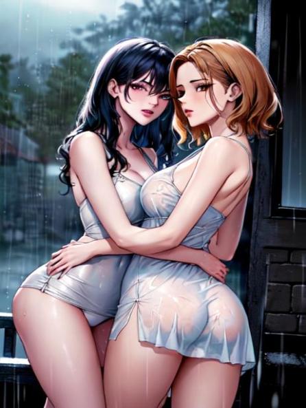Night, Manga In Color, 2 People AI Porn